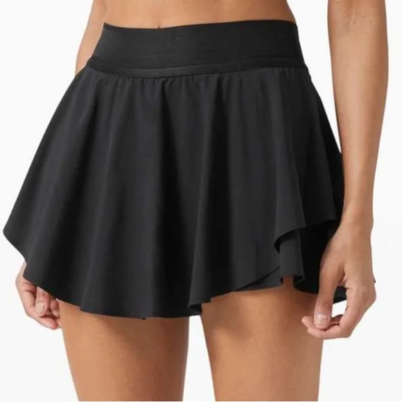 Lululemon Court Rival High Rise Tennis Skirt Lightweight Black Long Size 6 - Picture 1 of 16